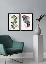 Wallity Cuadro Decorativo Enmarcado en MDF Multicolor (2 Piezas)